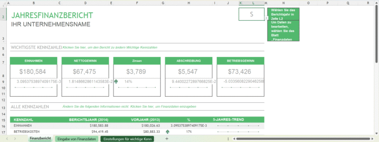 Jahresabschlussbericht Excel-Vorlage
