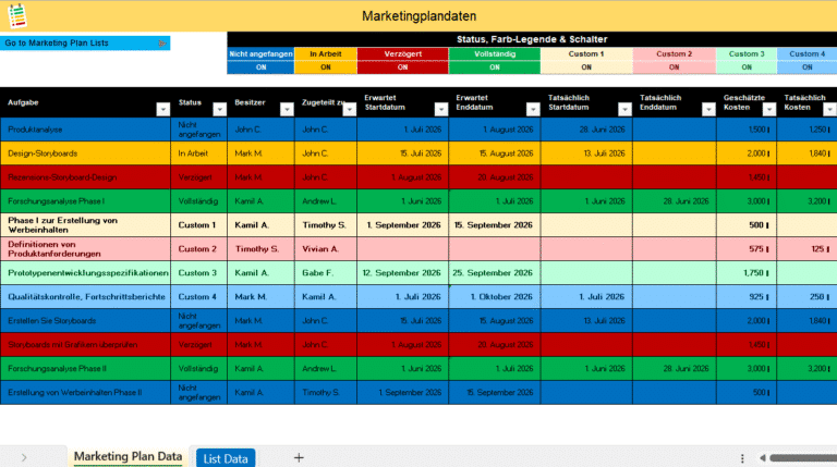 Marketing-Projektplaner